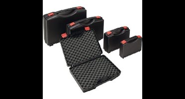 Kunststof koffer L235xB185xH48 mm PP 1 greep m. schuimstofvoering zwart