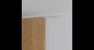 Xperta set 6m rail - Wit - Plafond opbouw - Dubbele deur - Deurdikte 50-55mm - inbouw manual fix - Set Eindkappen