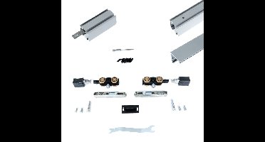 Xperta set 3m rail - alu - wand z. vloerpl. - Enkele deur - Deurdikte 50-55mm - inbouw manual fix