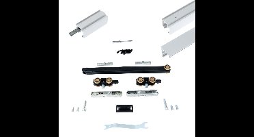 Xperta set 4m rail - Wit - wand z. vloerpl. - Enkele deur - Dubbele softclose - inbouw auto fix