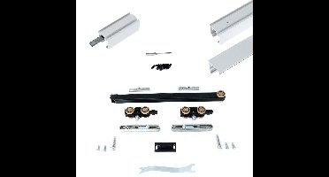 Xperta set 3m rail - Wit - wand z. vloerpl. - Enkele deur - Dubbele softclose - inbouw manual fix