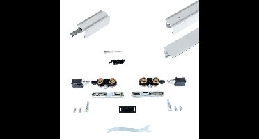 Xperta set 3m rail - Wit - wand z. vloerpl. - Enkele deur - inbouw manual fix