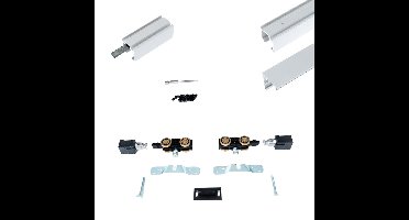 Xperta set 4m rail - Wit - wand z. vloerpl. - Enkele deur - Deurdikte 50-55mm - opbouw