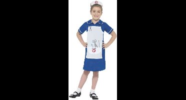 Smiffys - Nurse Kinder Kostuum - Kids tm 6 jaar - Blauw