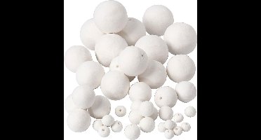 Creotime Katoen Ballen Mix Set 42 Stuks Wit