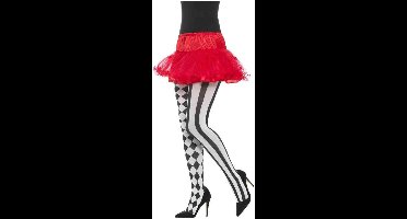 Smiffys - Harlequin Panty - One size - Wit/Zwart