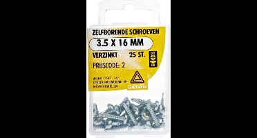 Schroeven zelfborend verzinkt 3.5x16mm 25st.