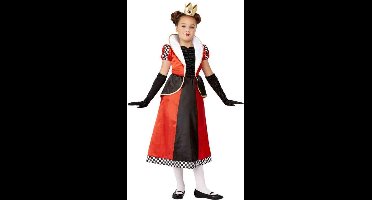 Smiffys - Queen Of Hearts Kinder Kostuum - Kids tm 9 jaar - Rood/Zwart