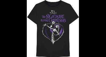 Disney The Nightmare Before Christmas - Purple Heart Heren T-shirt - 2XL - Zwart