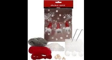 Creative mini kit Kerstkabouters Aan Een Touw - hoogte 6 cm