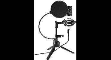 USB microfoon voor pc - Vonyx CM300W - Met tafelstandaard en popfilter - Wit