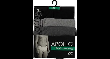 Apollo Ondergoed Seamless Heren Katoen Zwart/grijs 3 Stuks Mt Xl