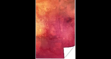 Poster Waterverf - Geel - Oranje - Rood - 20x30 cm