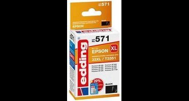 Edding Inktcartridge vervangt Epson 33XL, T3351 Compatibel Zwart EDD-571 18-571