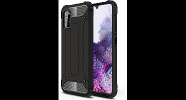 Hoesje Geschikt Voor Samsung Galaxy A41 Hybrid Armor Hoesje - Zwart