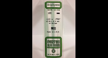Evergreen Modelbouwdecoratie - 109 Strip 0,25mmX6,4mmX35cm - 10 stuks Styreen