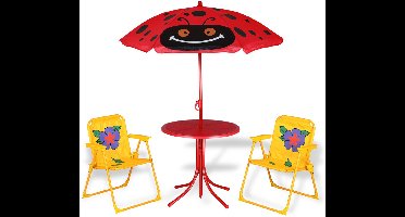 Kinder tuinset kever- 2 stoelen 1 tafel met parasol