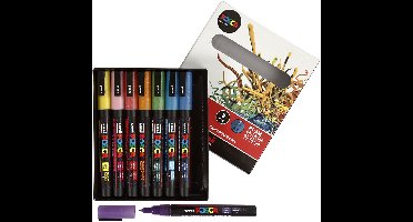 Posca Marker, afm PC-3ML, lijndikte 0,9-1,3 mm, glitterkleuren, 8 stuk