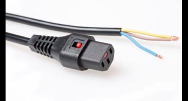 ACT Netsnoer C13 IEC Lock - open einde zwart 2 m, PC1025 AK5080