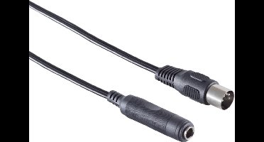 DIN 5-pins (m) - 6,35mm Jack (v) audio adapter / zwart - 0,20 meter