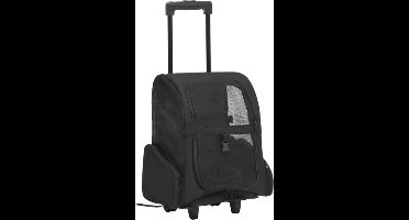 vidaXL - Huisdierentrolley - inklapbaar - zwart