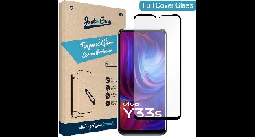 Just in Case screenprotector geschikt voor vivo Y33s - Screenprotector Full Cover Gehard Glas