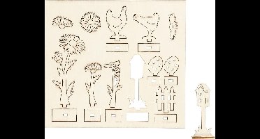 DIY Houten figuren, L: 15,5 cm, B: 17 cm, dikte 3 mm, 1 doos