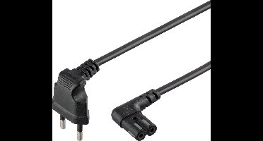 Goobay Stroomkabel met C7 / 8-vormige plug - haaks / zwart (voor o.a. Sonos) - 2 meter