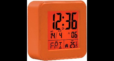 Digitale Draadloze Wekker - met Nachtlampje, Temperatuurweergave, Datum en Snooze-Functie – voor Woonkamer, Kantoor, Slaapkamer en Kinderkamer - Oranje