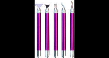 Oneay LED Diamond Painting Pen met Verlichting – Draadloos, Aluminium – Precisie Tool voor Hobby & Nail Art – 5 Stuks