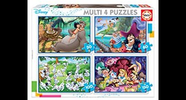 Educa puzzel - Disney classic multi - 4 puzzels 50-80-100-150 stukjes