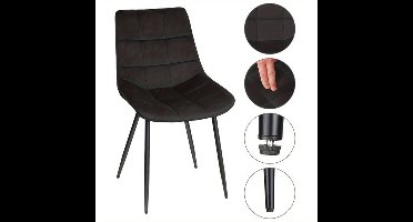 Velvet Eetkamerstoelen – Eetkamerstoelen – Stoelen – Bureaustoelen – Reception Stoelen – Set Van 2 – Comfortabele Zitting – Stevig Metalen Frame