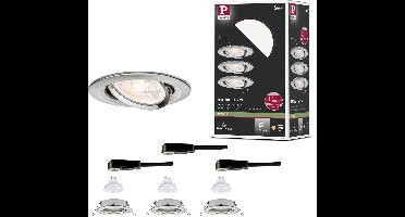 LED-inbouwlamp 3-Step-Dim Nova GU10 Flat draaibaar 3x4,9W 3x550lm 230V dimbaar 2700K Staal geborsteld