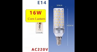 2 X 16W E14 Zilveren Maïslampen - LED-lampen, Warm Wit Licht, AC85-265V, 1600LM LED-lampen, Geschikt Voor Binnenverlichting in Huis