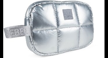 Fresh 'n Rebel Coze Maxi - Puffy Etui & Organizer - Ruime Reistas voor Accessoires - Opbergtas met Slimme Vakindeling - Premium Afwerking - Liquid Silver