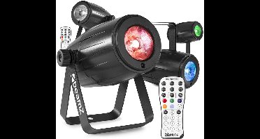 BeamZ set van 4 PS12W LED Pin spots - 12W met afstandsbediening - RGBW