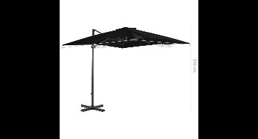 Parasol – Zonnescherm – Luifel – Schaduwdoek – Drijvende Parasol – 250 X 250 Cm – Aluminium Paal – Verstelbaar En Draaibaar