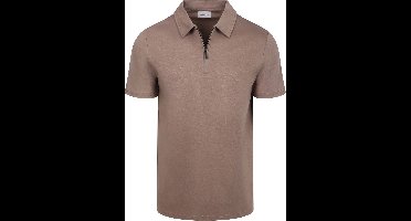 Suitable Poloshirt Silky Taupe - Maat M - Heren - Polo shirt Heren met Korte mouw