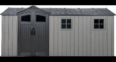 Lifetime Idaho - Kunststof tuinschuur met vloer 214x498 cm - Grijs