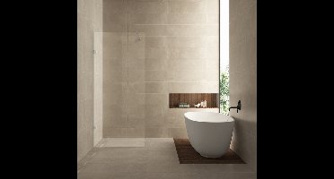 Inloopdouche Wiesbaden Less 120x200cm met RVS beslag en 8mm helder glas