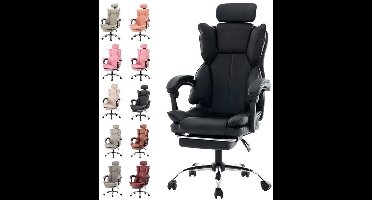 Ergonomische Bureaustoel – Gamingstoel – Werkstoel – Kantoorstoel – Stud Stoel – Verstelbare Zithoogte – PU Lederen Bekleding – Paars Wit – 5-Wiel Basis – Stevige Rugsteun