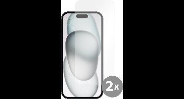 Just in Case screenprotector geschikt voor iPhone 15 - Screenprotector Gehard Glas - 2 Stuks