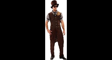 Witbaard Verkleedpak Steampunk Heren Polyester Bruin/zwart Mt M/l