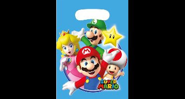 Super Mario verjaardag traktaties feestzakjes/cadeauzakjes/snoepzakjes/uitdeelzakjes - 8x stuks - plastic