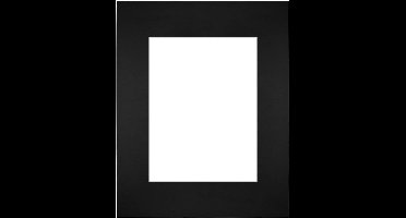 Passe-Partout Fotomaat 15x20 cm - Lijstmaat 24x30 cm - Zwart - Museumkarton - Fotolijst niet inbegrepen