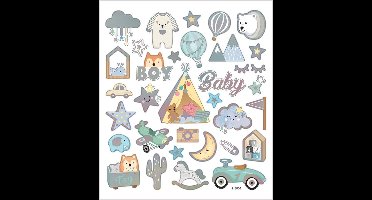 Creotime Stickervel Baby Jongen 16,5 X 15 Cm 32 Stuks