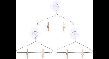 Kikkerland Fotohanger Met Knijpers 10 X 6 Cm Staal/hout 3 Stuks