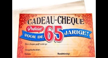 Paper Dreams Cadeaucheque 65 Jaar 34,5 Cm Papier Rood/blauw