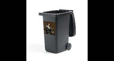 Container sticker Uitsneden anthony van dyck - Portret van Anna Wake - Schilderij van Anthony van Dyck Klikosticker - 40x40 cm - kliko sticker - weerbestendige containersticker