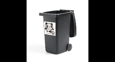 Container sticker Panda's Illustratie - illustratie van een panda die voetbal speelt Klikosticker - 40x40 cm - kliko sticker - weerbestendige containersticker